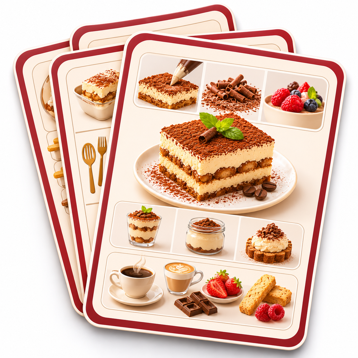 Tiramisu Serving, Decorating & Pairing Cheat Sheets